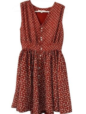 👗(3/$50) Rust Button-Front Sleeveless Romper